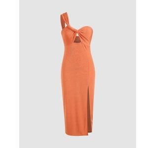 BRAND NEW orange MIDI dress / size XS/S